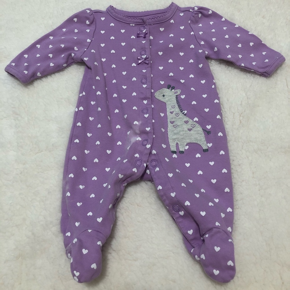 Purple Giraffe footy pajamas